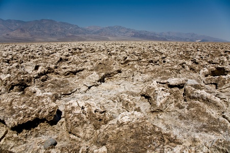 area of salt plates in the middle of death valley, called Devil's Golfe Course, Gas is coming from undergroundの写真素材