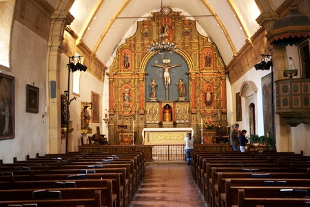 Carmel Mission "San Carlos Borromeo" , Carmel, california, interior, churchのeditorial素材