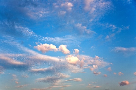 beautiful sky with clouds in early morning at sunrise, fascinating structureの写真素材
