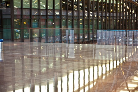 HAMBURG, GERMANY - APRIL 20: Departure hall in early morning light at the new terminal 2 in Hamburg...