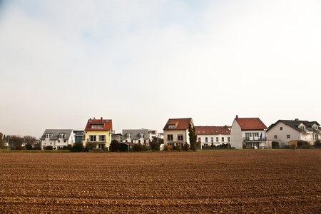 new settlement on the boarder of acres, building site for detached housesの写真素材