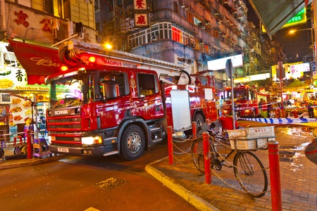 HONG KONG, CHINA - JAN 9: Police in Hong Kong saves the area after an acid on January 9, 2010 in...