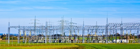 electrical transformator station in landscape