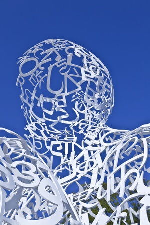 FRANKFURT, GERMANY -  SEP 25: detail of sculpture Body of Knowledge from Jaume Plensa on September 25,2011 in Frankfurt, Germany. The sculpture was donated by Johanna Quandt and inaugurated in 2010.のeditorial素材