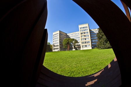 FRANKFURT, GERMANY - SEP 25: the  sculpture biennale âBlickachsenâ shows sculpture from Abakanowicz, Koorida and  Venet on sep, 26,2010 in Frankfurt, Germany. Exhibition is finalized at Oct 3, 2010.のeditorial素材