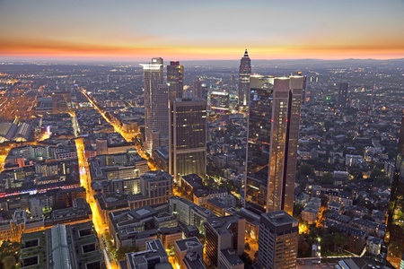 Frankfurt am Main at nightの写真素材