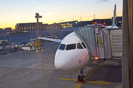 Airplane preparing to flightのeditorial素材