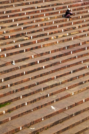 DELHI, INDIA - NOVEMBER 09: pilgrims rests at the stairs of Jama Masjid Mosque on November 11,2011 in Delhi, india. It is the largest and best-known mosque in India.のeditorial素材