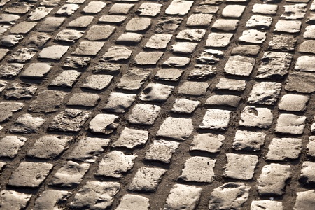 old cobble stone street In Frankfurtの写真素材