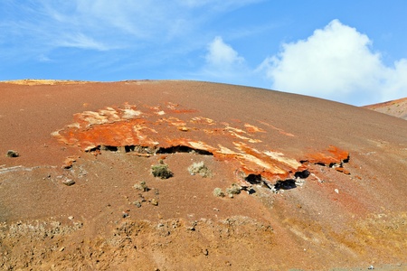 Volcanic landscape taken in Timanfaya National Park, Lanzarote, Canary Islands, Spainの写真素材