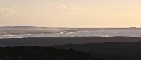 scenic sunset at the coastline in Janubio, Lanzaroteの写真素材