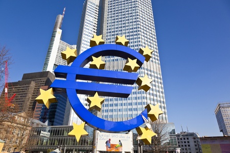 FRANKFURT - FEB 12: The protest camp of the Occupy Frankfurt movement at the European Central Bank on February 12, 2011 in Frankfurt, Germany. It is part of the global Occupy Wall Street movement.のeditorial素材