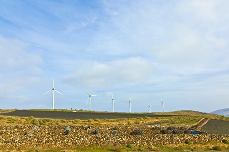 wind engine on top of hill in motion