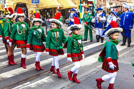 FRANKFURT, GERMANY - MARCH 5: The Carnival  Parade moves through the city on March 5, 2011 in Frankfurt, Germany. They  conquest the town hall and get the key for one day from the mayor.のeditorial素材