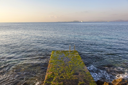 old ladder to the sea from a tourist ressort