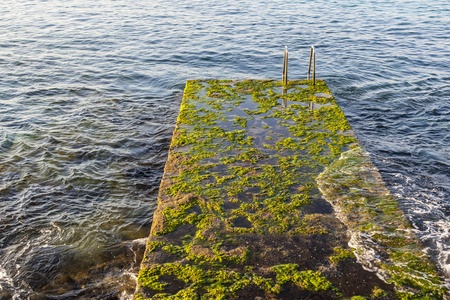 old ladder to the sea from a tourist ressortの写真素材