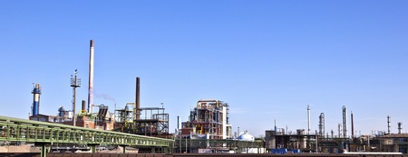 Industry park with silo and chimney