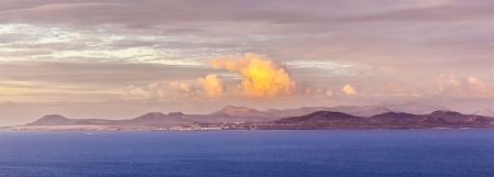 sunrise over the island of Fuerteventura seen from Lanzarote