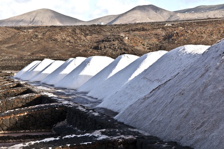 Salt refinery, Saline from Janubio, Lanzarote, Spainの写真素材