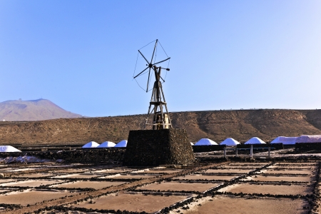 Salt refinery, Saline from Janubio, Lanzarote, Spainの写真素材