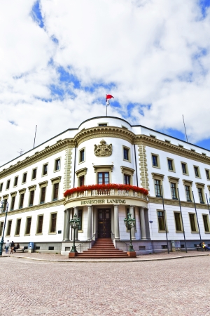 house of politics, the Hessischer Landtag in Wiesbadenの写真素材