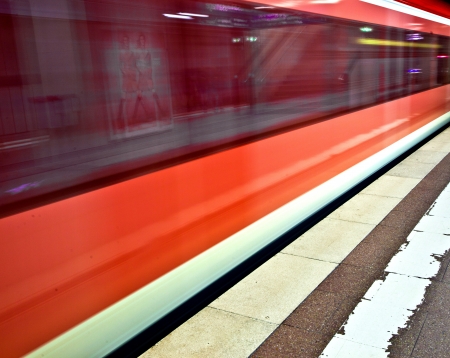 subway in the station with speed
