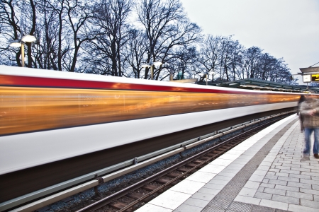 train with speed in motionの写真素材