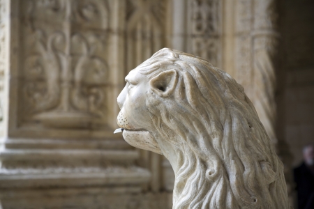 the water lion in the beautiful Jeronimos Monastery in Lisbon, Belemのeditorial素材