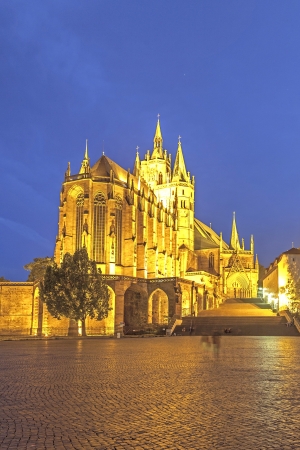 Erfurt Cathedral in the eveningのeditorial素材
