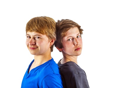 two happy joyful friends enjoy lifeの写真素材