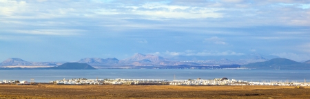 urbanisation project in Playa Blanca with newly built housesの写真素材