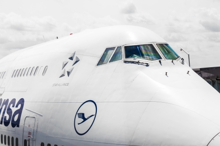 FRANKFURT, GERMANY - JUNE 8: Lufthansa Flight ready to head to runway on June 8, 2012 in Frankfurt,...