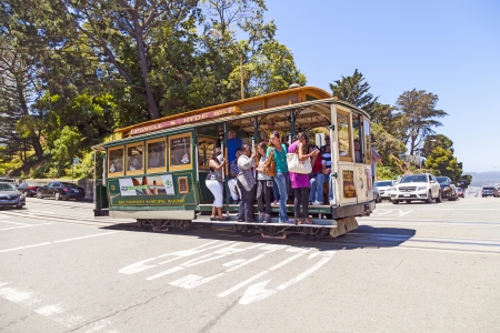 SAN FRANCISCO - JUNE 20: Famous Cable Car Bus near Fisherman's Wharf on June 20, 2012 in San...