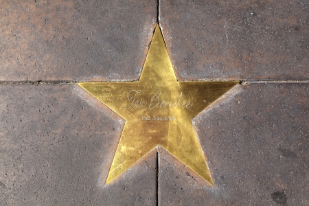 PHOENIX, USA - June 14: The name of stars in copper reflect the past glory of the Hotel San Carlos on June 14,2012 in Phoenix, USA. The stars in the sidewalk were put in in 1993 to commemorate the visits of luminaries of their day.のeditorial素材