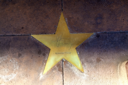 PHOENIX, USA - June 14: The name of stars in copper reflect the past glory of the Hotel San Carlos on June 14,2012 in Phoenix, USA. The stars in the sidewalk were put in in 1993 to commemorate the visits of luminaries of their day.のeditorial素材