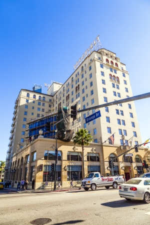 HOLLYWOOD, USA -JUNE 24: facade of famous historic Roosevelt Hotel on June 24,2012 in Hollywood, USA. It  first opened on May 15, 1927 and is now managed by Thompson Hotels.のeditorial素材