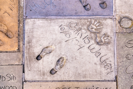 LOS ANGELES - JUNE 26:  handprints of Chris Walker in Hollywood Boulevard on June 26,2012 in Los...