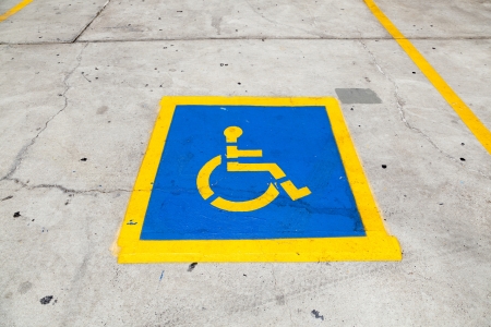 Handicapped symbol on parking spaceの写真素材