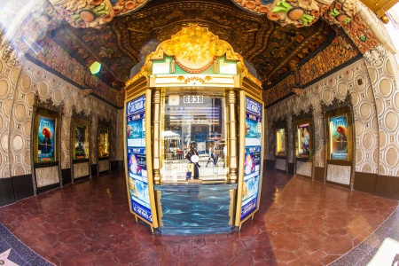 HOLLYWOOD, CA- JUNE 26: entrance of El Capitan Theatre, June 26, 2012 in Hollywood,CA. In the 1940s, 1735 Vine was renamed The El Capitan Theatre. It is running as cinema nowadays.のeditorial素材