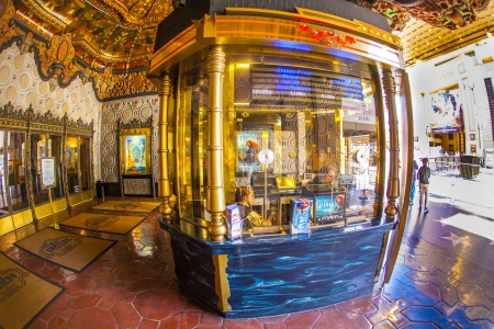 HOLLYWOOD, CA- JUNE 26: entrance of El Capitan Theatre, June 26, 2012 in Hollywood,CA. In the 1940s, 1735 Vine was renamed The El Capitan Theatre. It is running as cinema nowadays.のeditorial素材