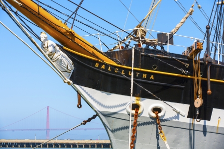 Vintage 1886 sailing ship, Balclutha on public display at San Francisco Maritime National Historical Park, Californiaのeditorial素材