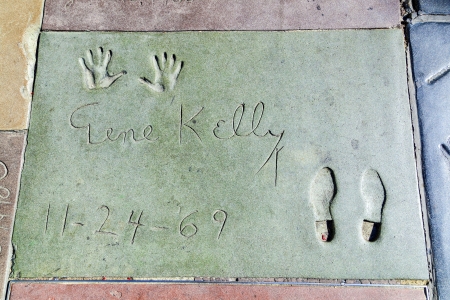 LOS ANGELES - JUNE 26:  handprints of Gene Kelly in Hollywood Boulevard on June 26,2012 in Los Angeles. There are nearly 200 celebrity handprints in the concrete of Chinese Theatre's forecourt.のeditorial素材