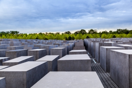 The Denkmal fur die Juden ermordeten Europe (Memorial to the Murdered Jews of Europe), also known as Holocaust-Memorial Mahnmal at Berlin, Germanyのeditorial素材
