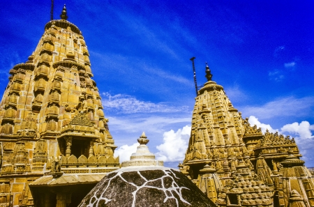 jain temples of jaisalmer in rajasthan state in indiaの写真素材