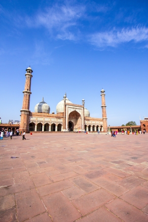 famous Jama Masjid Mosque in old Delhi, India.のeditorial素材