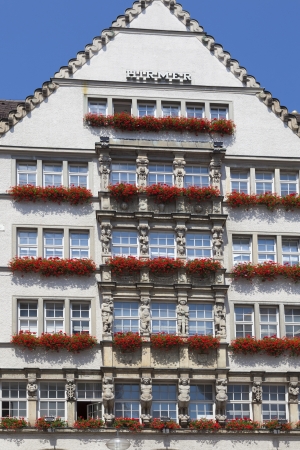 MUNICH, GERMANY - JULY 9: Exterior view of Hirmer, the largest men's fashion house in the world, with decoration on July 9,2011 in Munich, Germanyのeditorial素材