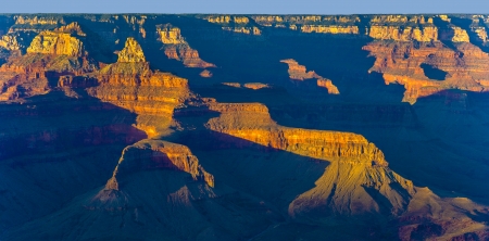 colorful Sunset at Grand Canyon seen from Mathers Point, South Rimの写真素材