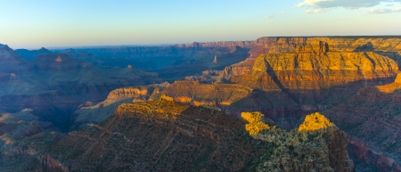 colorful Sunset at Grand Canyon seen from Mathers Point, South Rimの写真素材