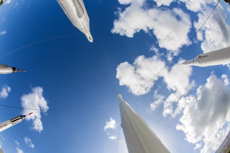 ORLANDO, USA - JULY 25: The Rocket Garden at Kennedy Space Center features 8 authentic rockets from past space explorations on July 25, 2010 in Orlando, USA.のeditorial素材