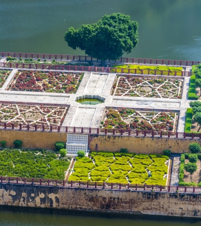 Maota Lake and Gardens of Amber Fort in Jaipur, Rajasthan, Indiaの写真素材